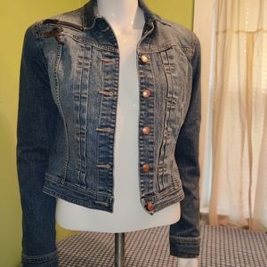 Xoxo leather detail jean jacket